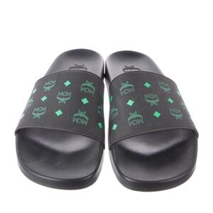 MCM Black and Green Unisex Slides